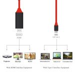 Wholesale Type C USB to HDMI Cable, HD TV Cable for Samsung Android Smart Phone, Tablet, Mac Laptop (Gray)